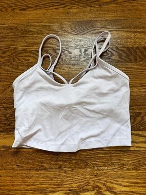 lululemon athletica Light Pink Ribbed Strappy Sports Bra Crop